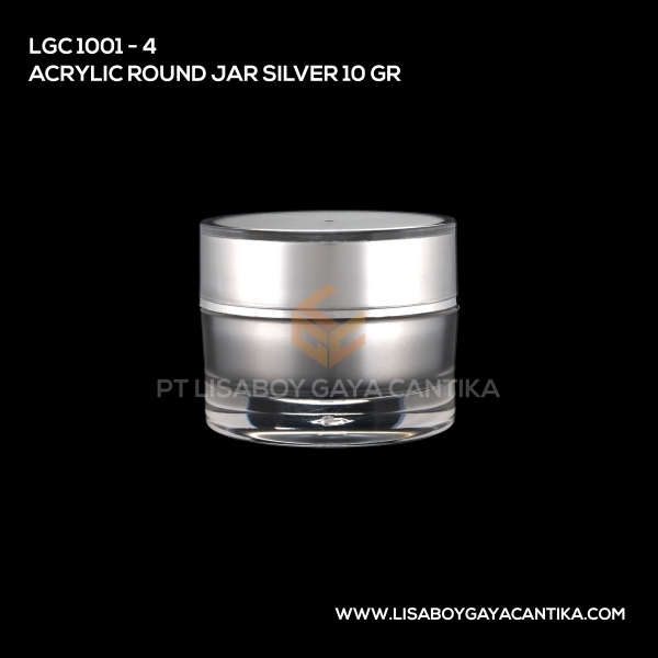 1001-4 Acrylic Round Jar Silver 10gr