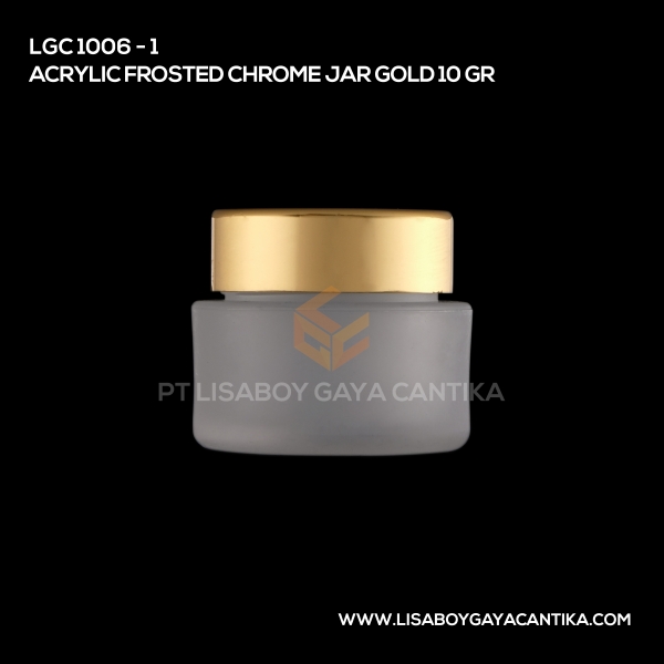 1006-1 Acrylic Frosted Chrome Jar Gold 10 Gr