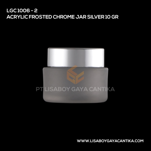 1006-2 Acrylic Frosted Chrome Jar Silver 10 Gr