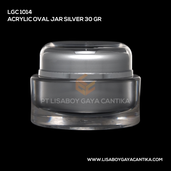 1014- Acrylic Oval Jar Silver 30 Gr