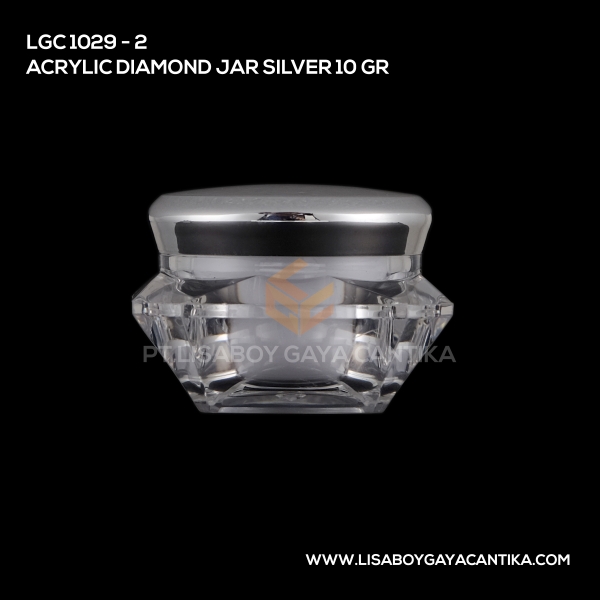1029-2 Acrylic Diamond Jar Silver 10 Gr