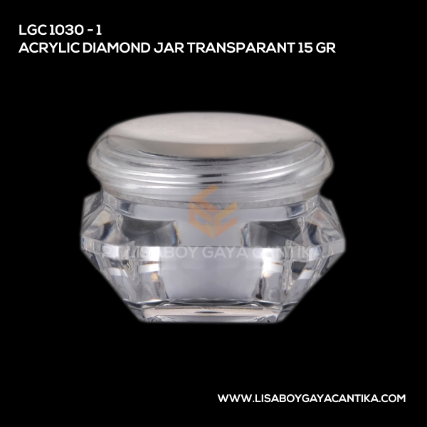 1030-1 Acrylic Diamond Jar Transparant 15 Gr