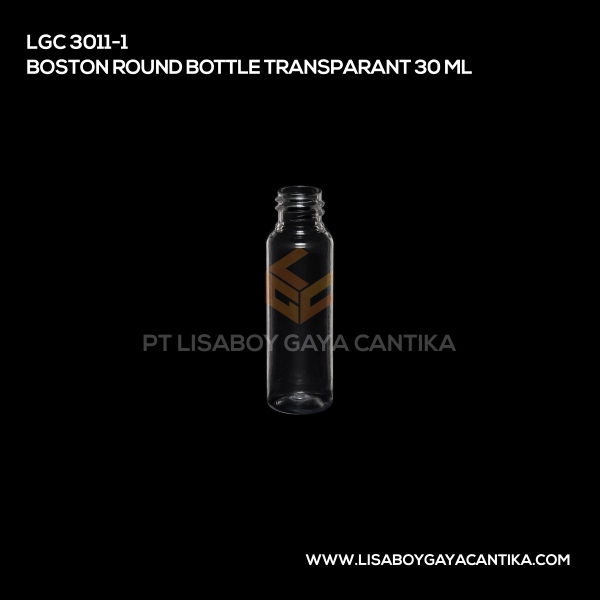 3011-1 Boston Round Bottle Transparant 30ml