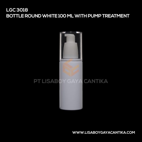 3018 Bottle Round White 100ml With Pump Treatment