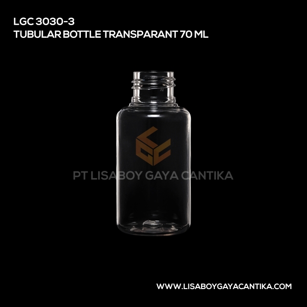 3030-3 Tubular Bottle Transparant 70ml