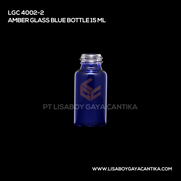 4002-2 Amber Glass Blue Bottle 15ml