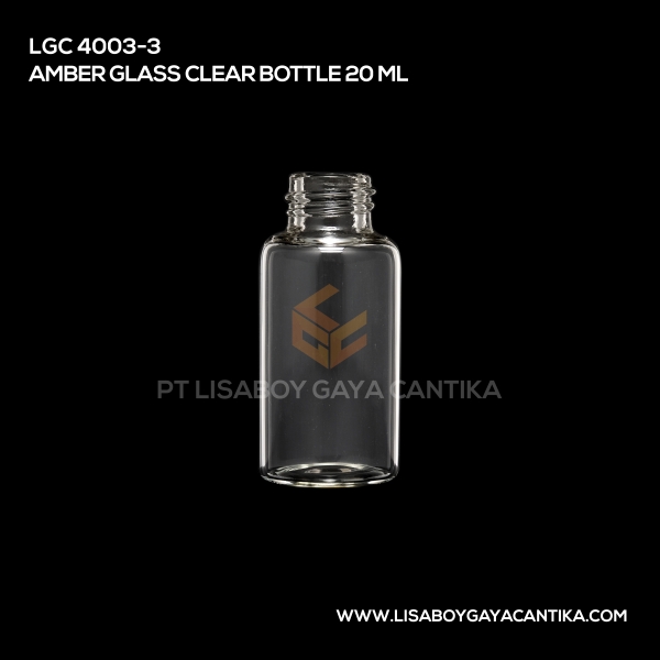 4003-3 Amber Glass Clear Bottle 20ml