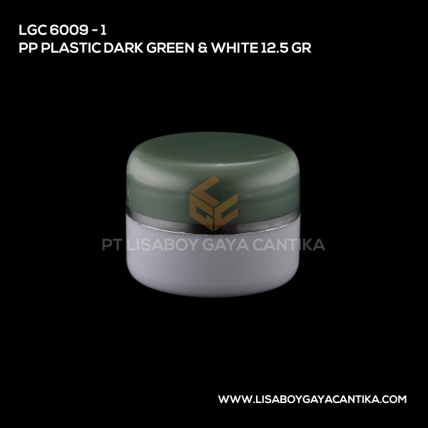 6009-1 Pp Plastic Jar Dark Green And White 12.5 Gr